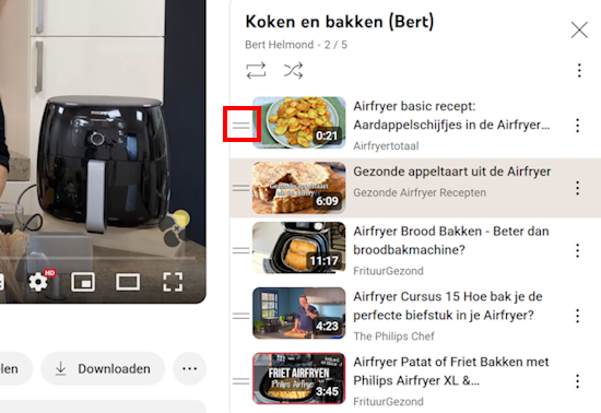 Volgorde video's